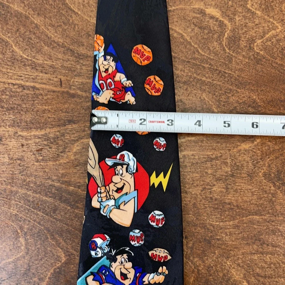 Fred Flintstone 1993 Vintage Baseball MVP Hanna Barbera‎ Neck Tie